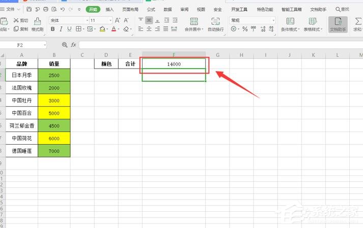 wps怎么對不同顏色的表格內容求和？wps表格按顏色求和的方法