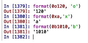 python 實現(xiàn)format進制轉換與刪除進制前綴