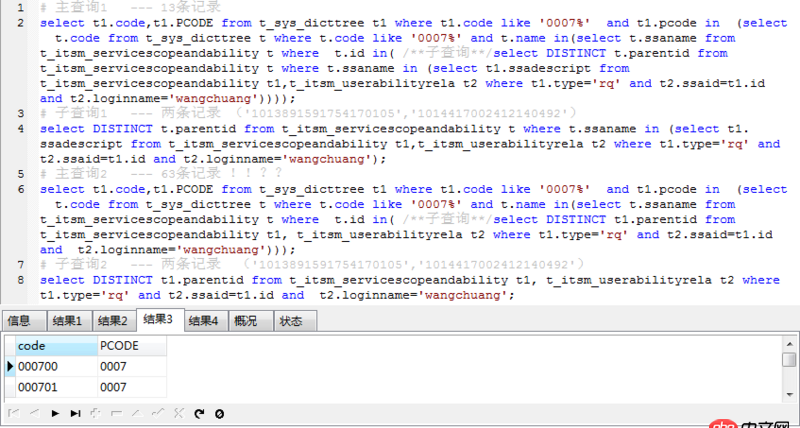 mysql - 結果相同的兩個子查詢，為什么主查詢語句結果完全不同？