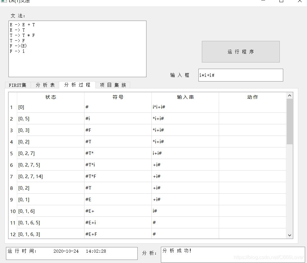 Python實現LR1文法的完整實例代碼