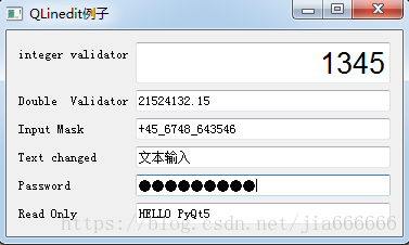 python GUI庫圖形界面開發(fā)之PyQt5單行文本框控件QLineEdit詳細使用方法與實例