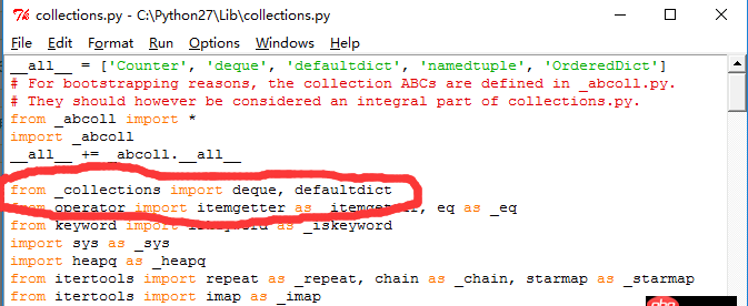 python 導(dǎo)包  `from _collections import deque, defaultdict`