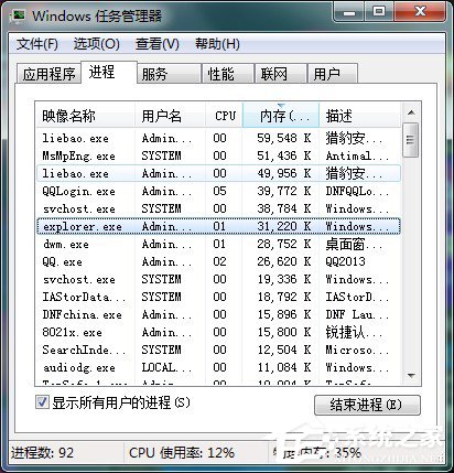 Win7任務管理器中哪些進程可以關閉?