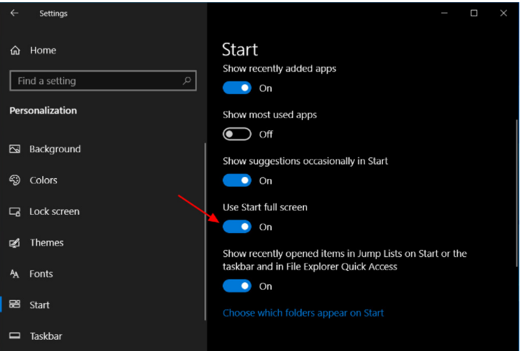 Win10開始菜單怎么設(shè)置全屏顯示?