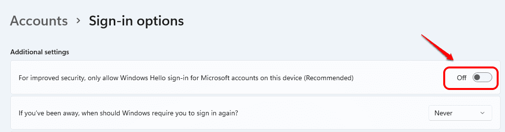 怎么在沒有Hello PIN或密碼的情況下登錄Windows 11?