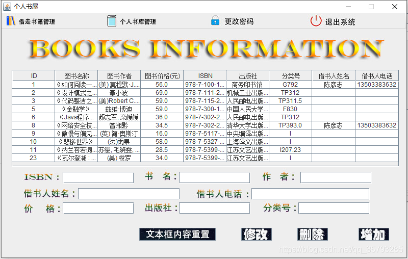 Java+MySQL實現(xiàn)圖書管理系統(tǒng)(完整代碼)
