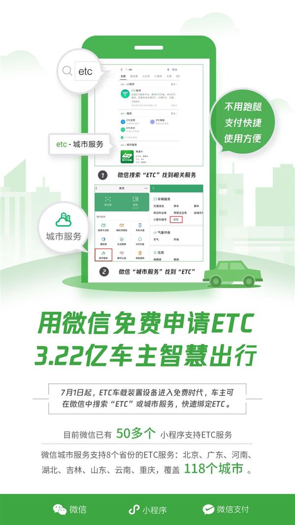 微信怎么免費通過申辦ETC？免費通過申辦ETC操作說明