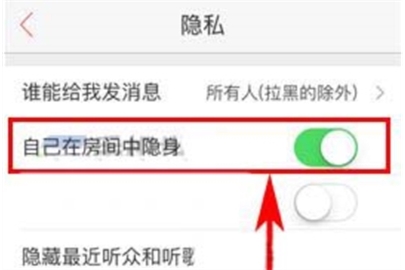 唱吧設(shè)置隱身的操作方法