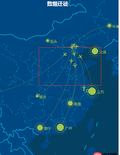 javascript - 仿著echarts官網的地圖做了個例子，但是只顯示出來了地點，沒有畫出飛機動態效果？？急