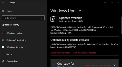 Win10KB5009596增加同步設置方便移動升級至Win11