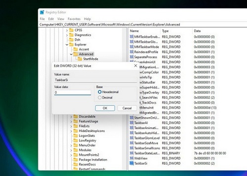 win11居中任務欄圖標變小操作方法