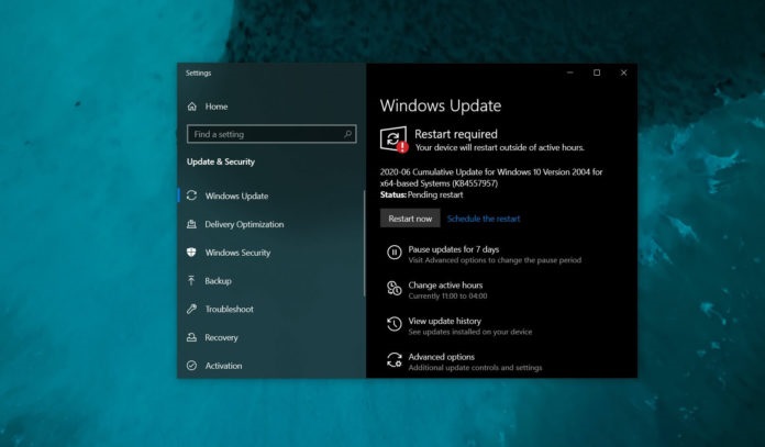 win10 2004更新補(bǔ)丁開始推送 代碼為KB4557957