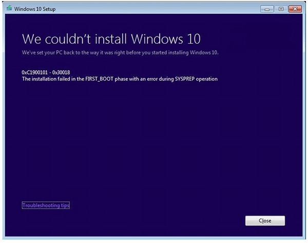 解決Win7/Win8.1升級Win10出現(xiàn)C1900101-30018錯誤的解決方法