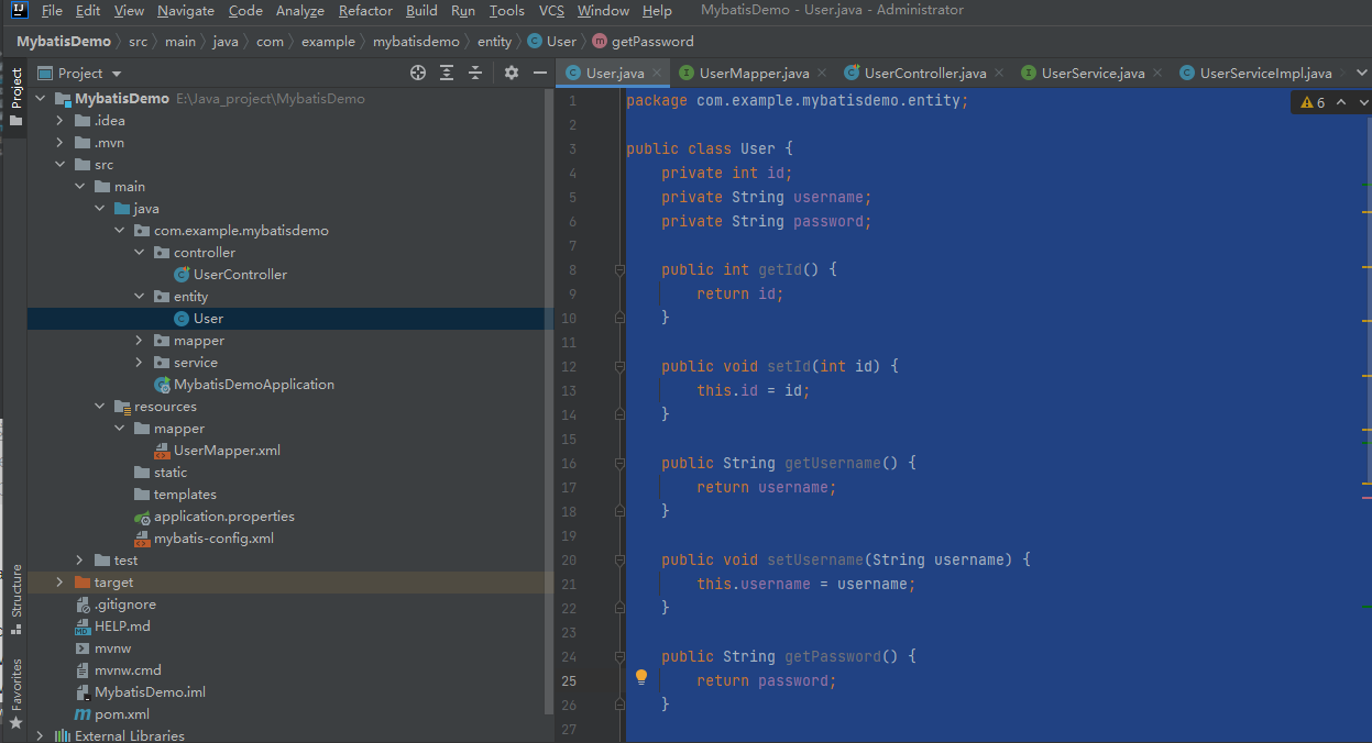 SpringBoot MyBatis簡單快速入門例子
