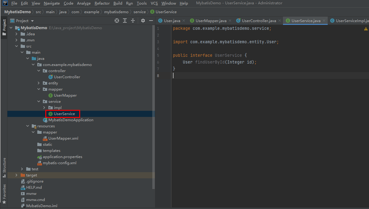 SpringBoot MyBatis簡單快速入門例子