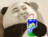 抖音熊貓人喝飲料GIF表情包分享_熊貓人喝飲料動態表情大全