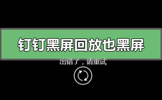 釘釘黑屏回放也是黑屏怎么回事