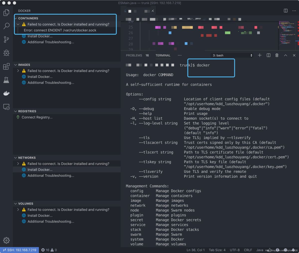 解決vscode docker插件docker.socket權限問題