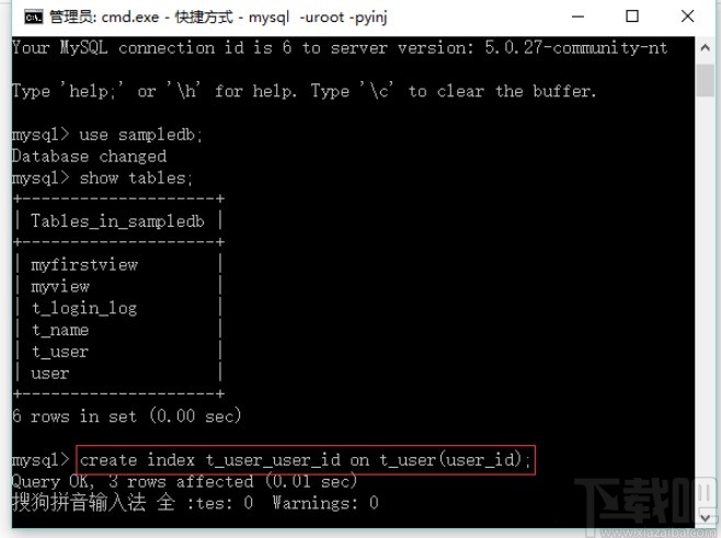 mysql創(chuàng)建索引的操作方法
