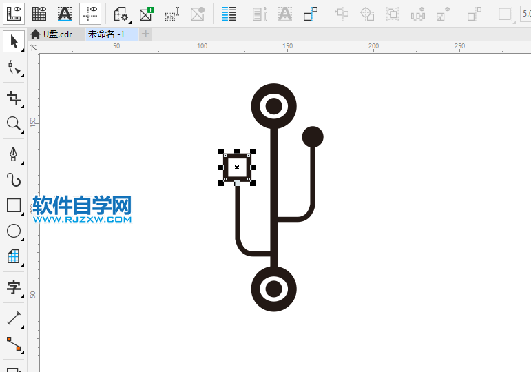 CorelDRAWX8怎么畫USB使用圖標