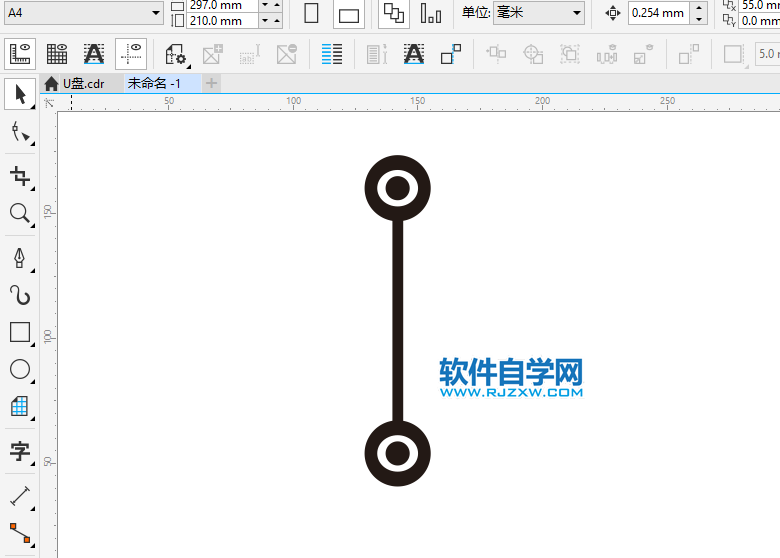 CorelDRAWX8怎么畫USB使用圖標