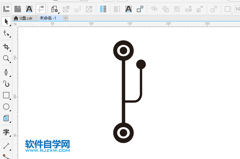 CorelDRAWX8怎么畫USB使用圖標