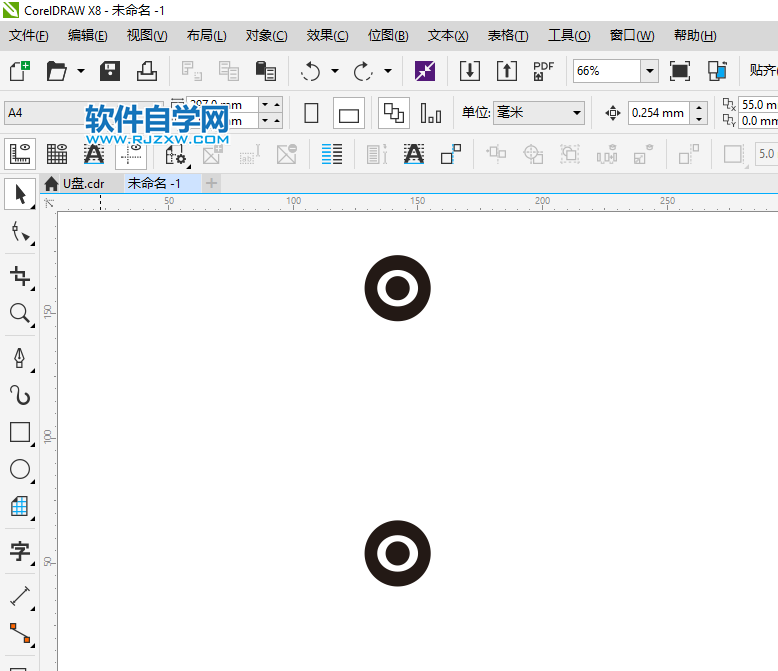 CorelDRAWX8怎么畫USB使用圖標
