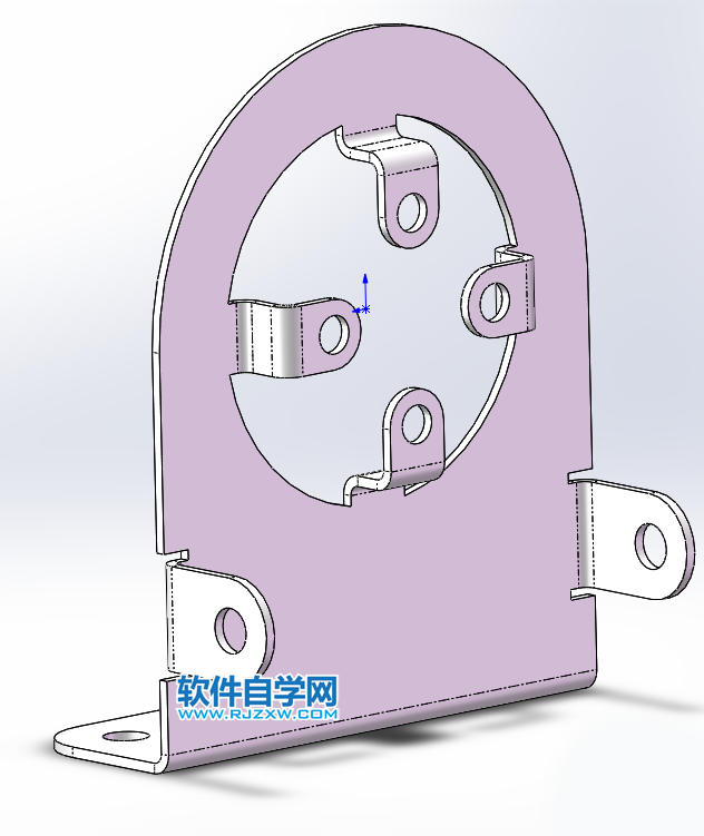 鈑金法蘭零件SolidWorks練習(xí)題畫法