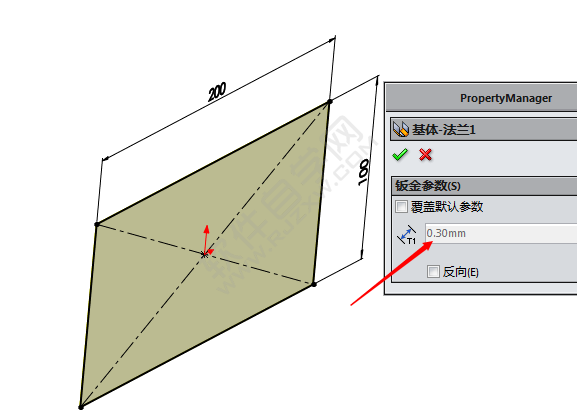 Solidworks2020制作弧形成型鈑金實例