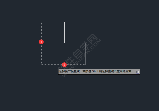 cad上怎么倒角