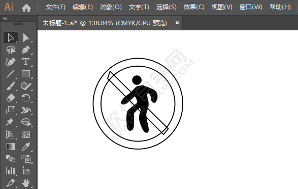 ai繪制禁止入內(nèi)標(biāo)識(shí)