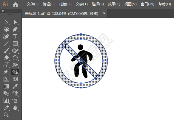 ai繪制禁止入內(nèi)標(biāo)識(shí)