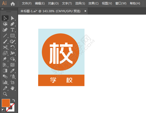 ai繪制學(xué)校標(biāo)識的方法