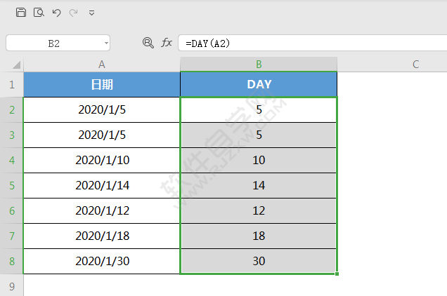 wps中DAY函數(shù)怎么用