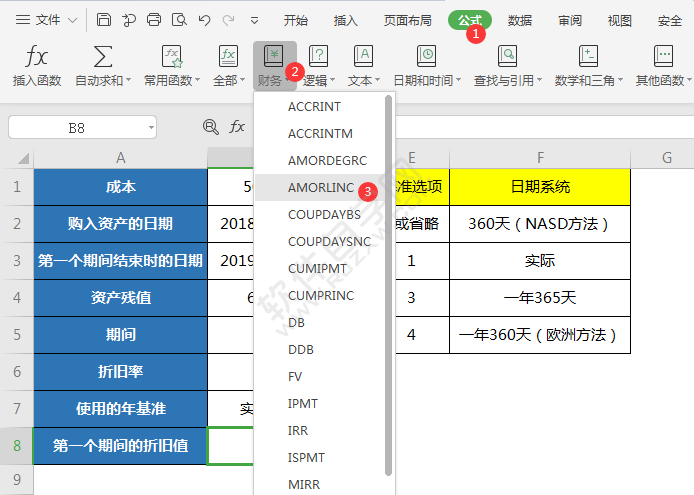 wps中amorlinc函數怎么用