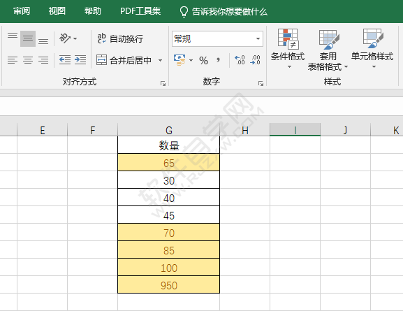 EXCEL單元格條件大于50設(shè)置黃填充色深黃色文本的方法