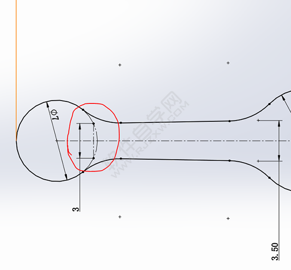 用SolidWorks畫一個夾子，用曲面的方法。
