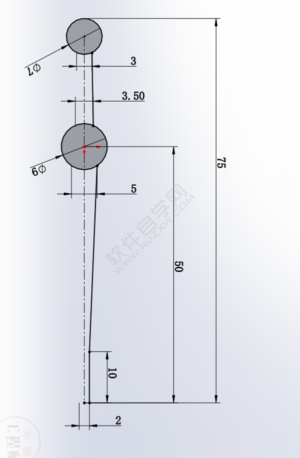 用SolidWorks畫一個夾子，用曲面的方法。
