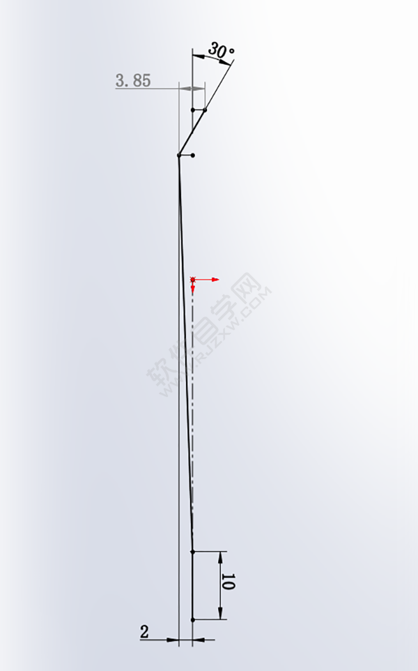 用SolidWorks畫一個夾子，用曲面的方法。