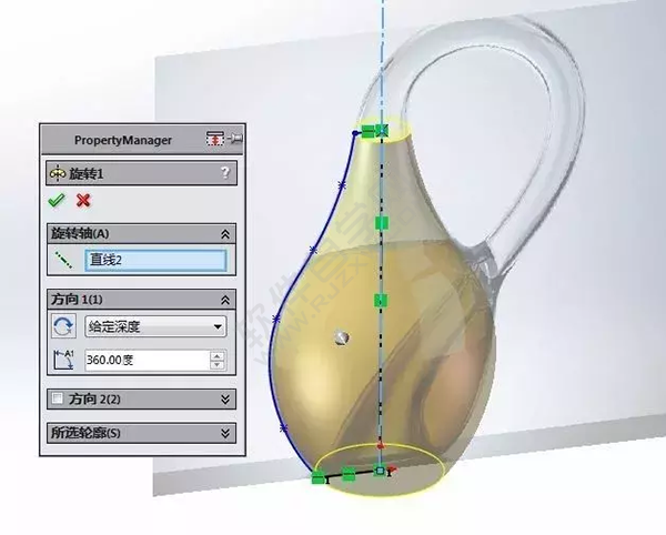 SolidWorks建模練習(xí)：用放樣、掃描特征做的克萊因瓶子