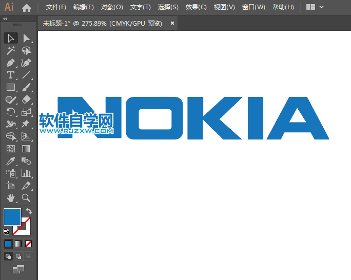 NOKIA諾基亞標(biāo)志用AI設(shè)計的方法