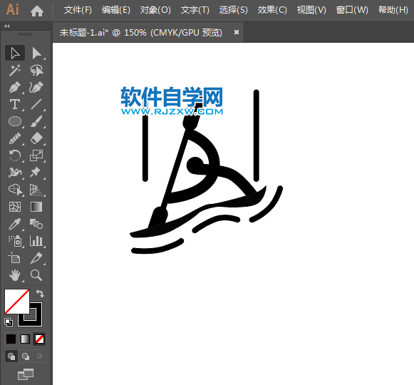ai怎么設(shè)計皮劃艇激流回旋標識