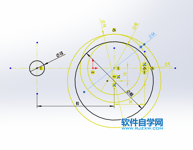 solidworks周邊圓相切草圖練習