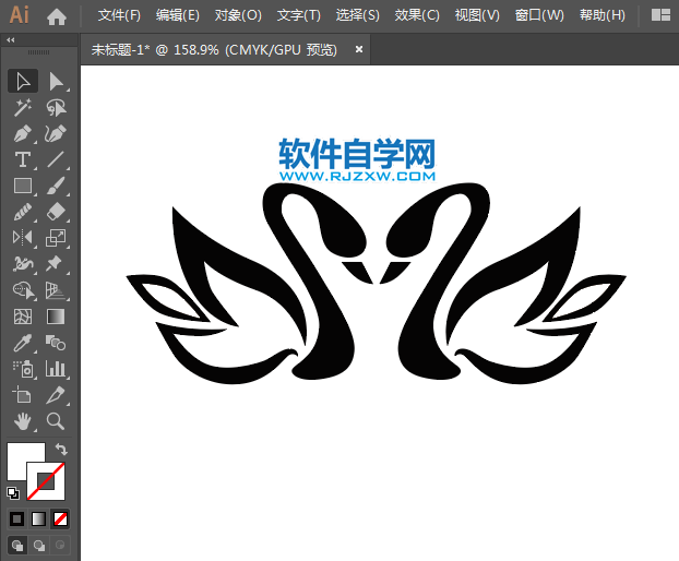 ai怎么畫雙天鵝標(biāo)志