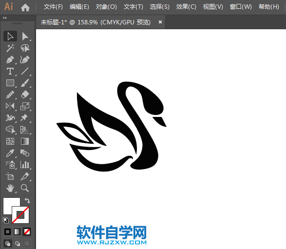 ai怎么畫雙天鵝標(biāo)志