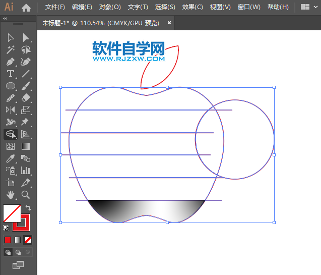 ai怎么畫七色蘋果圖標
