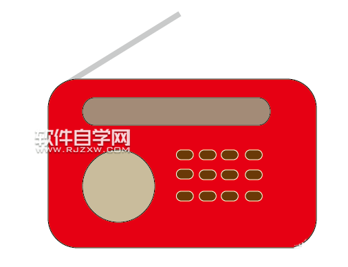 ai怎么畫一臺紅色的收音機(jī)圖標(biāo)