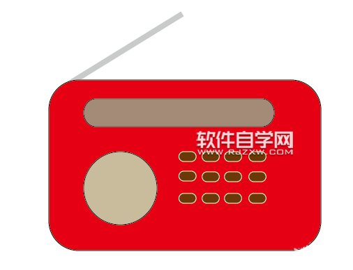 ai怎么畫一臺紅色的收音機(jī)圖標(biāo)