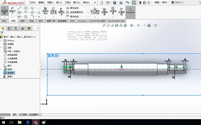 SolidWorks2016怎么畫軸呢？