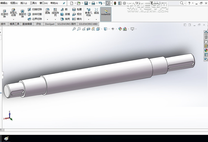 SolidWorks2016怎么畫軸呢？